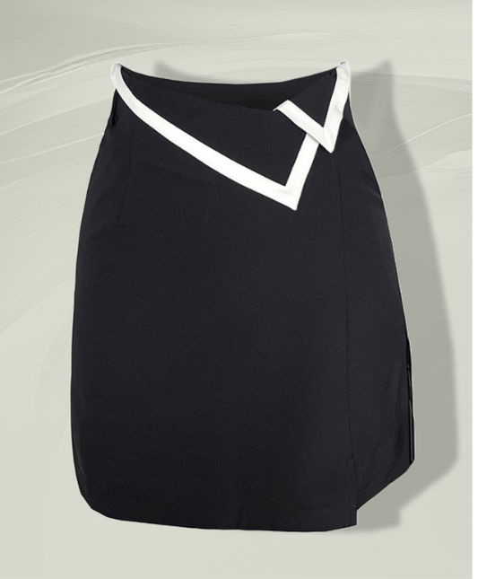 Sleek Contrast Trim Skirt
