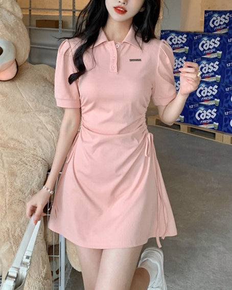 サイドリボンポロワンピース