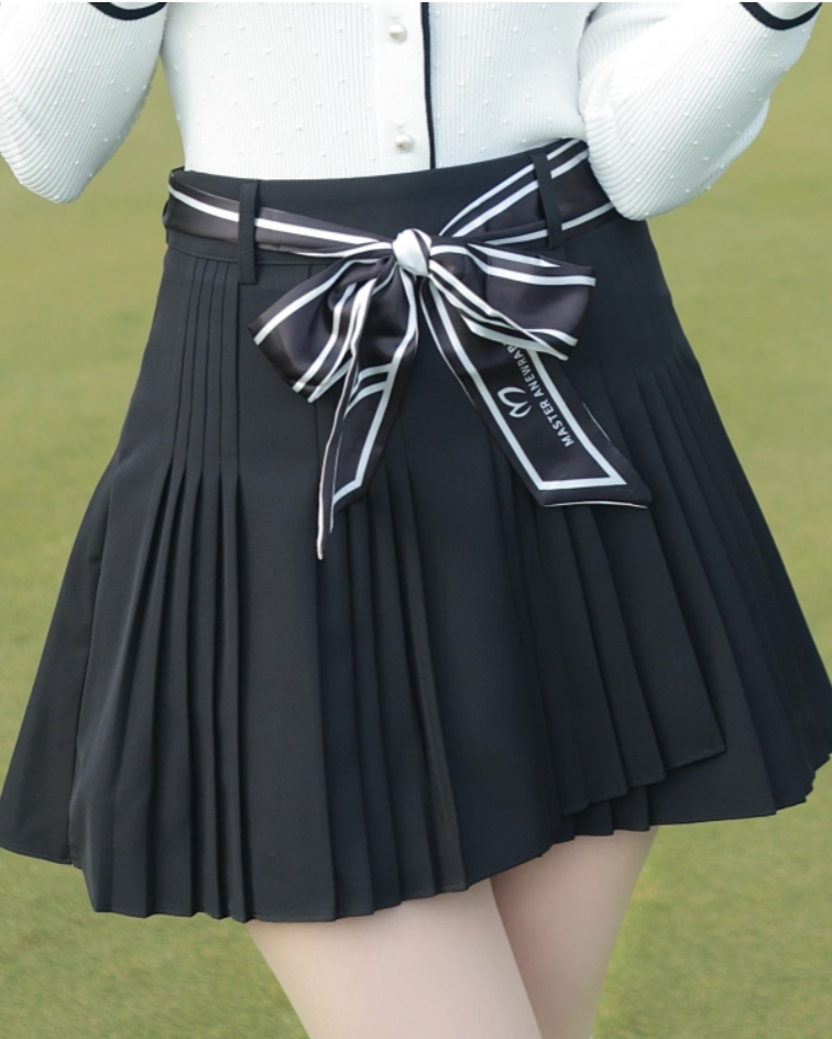 リボンベルトプリーツスカート
