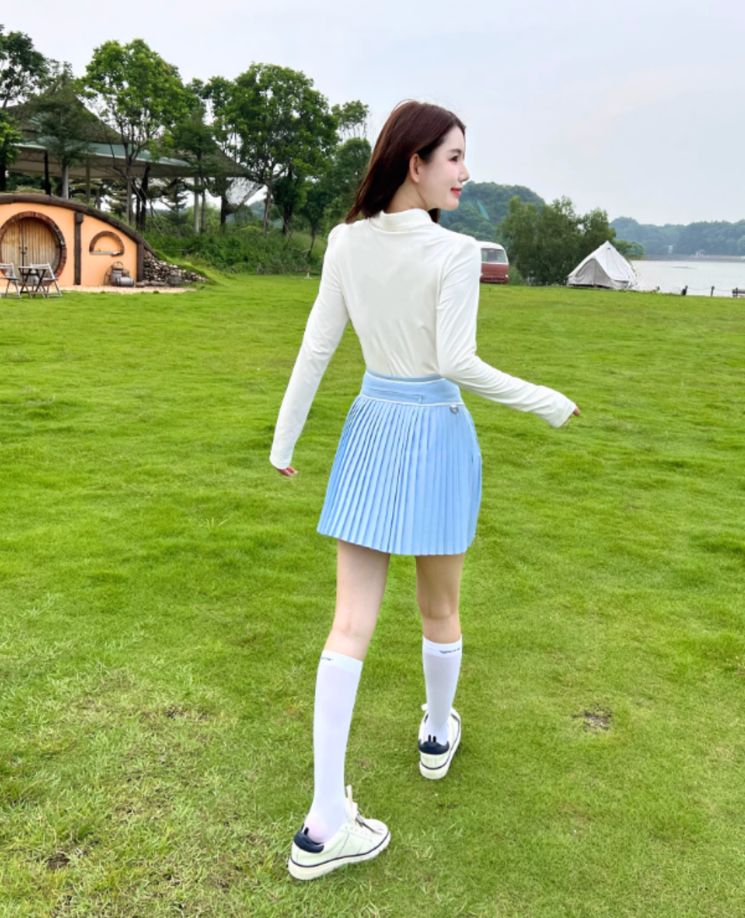 パステルカラープリーツスカート
