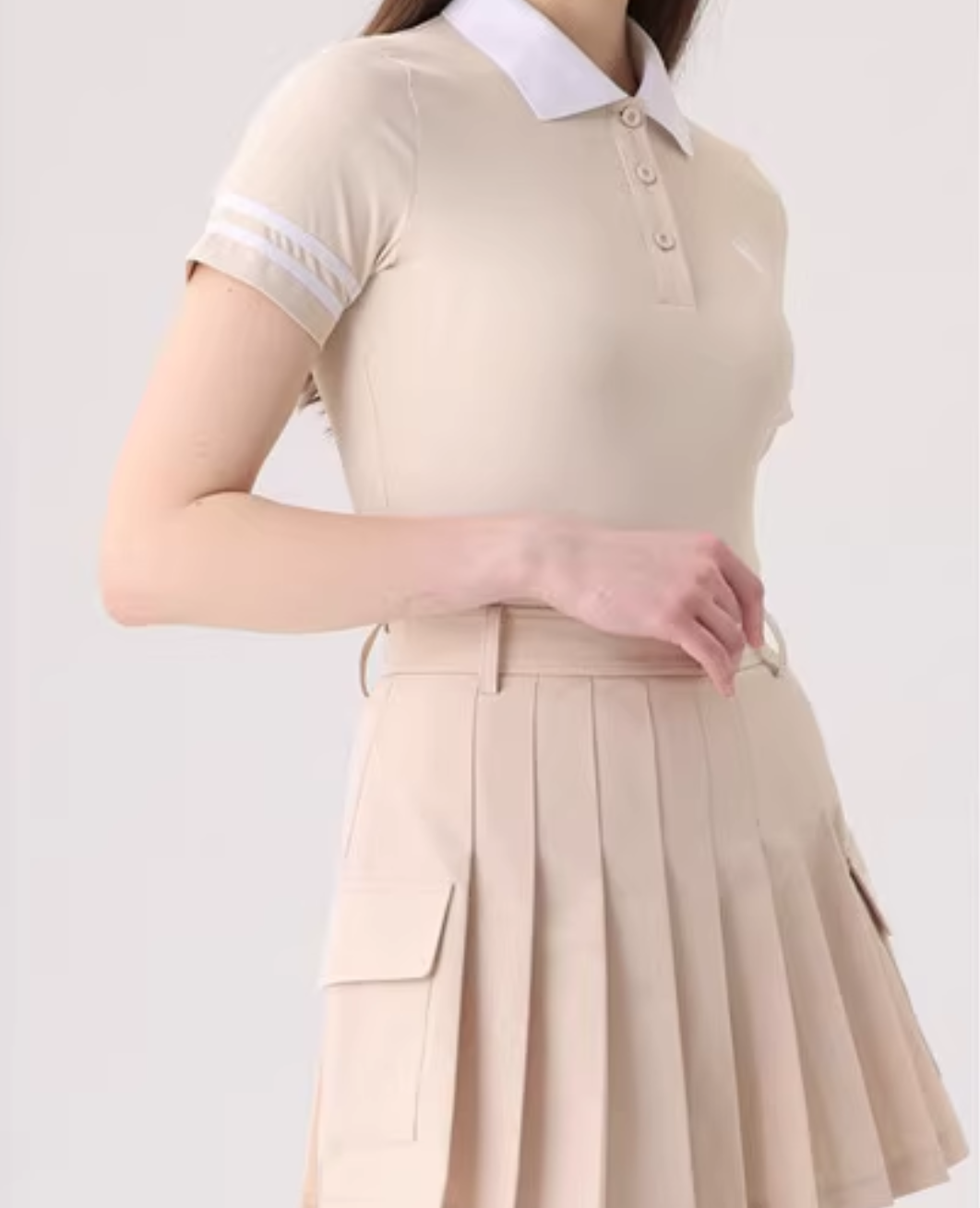 ストライプアクセントゴルフトップス