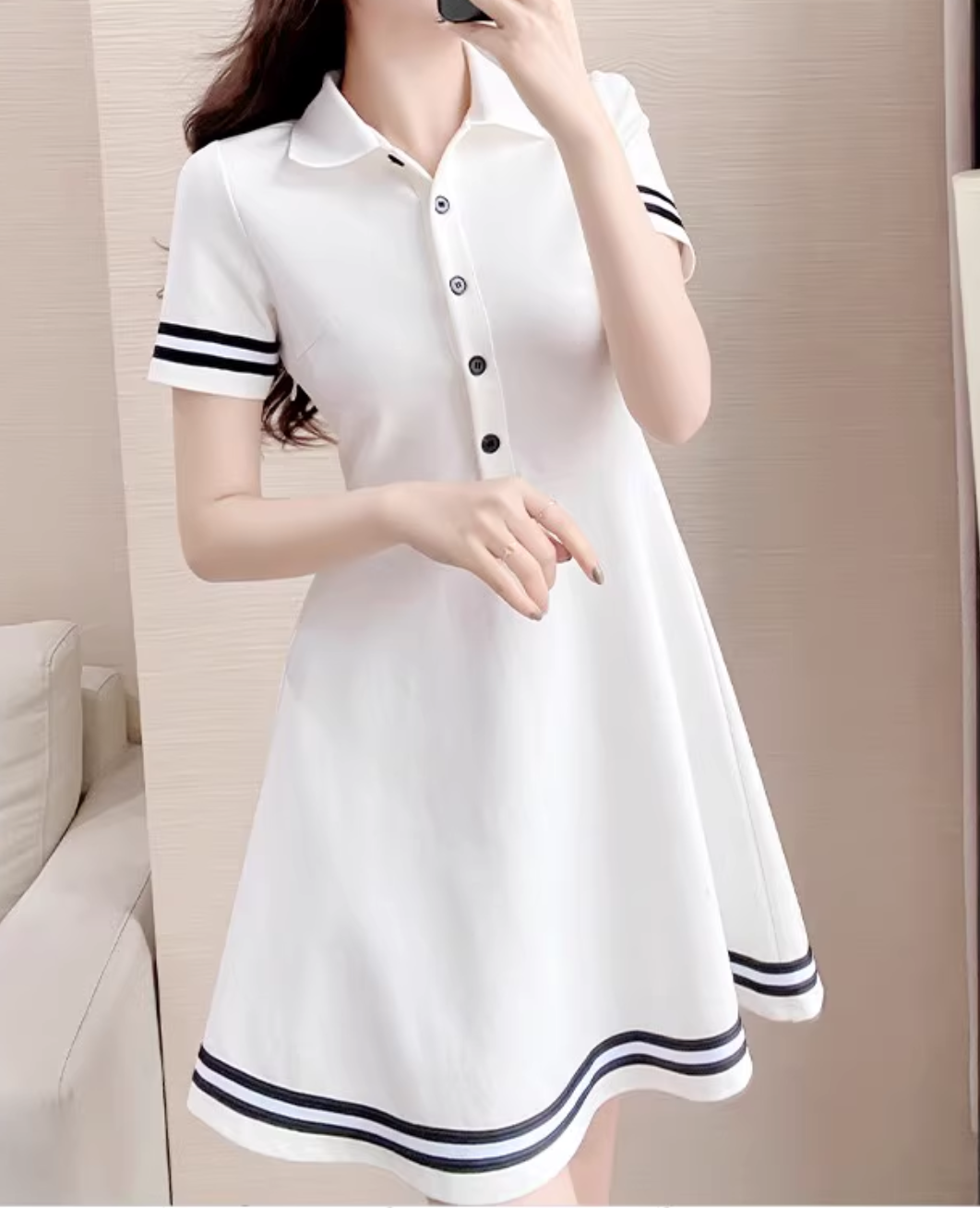 シンプルマリンサマーワンピース