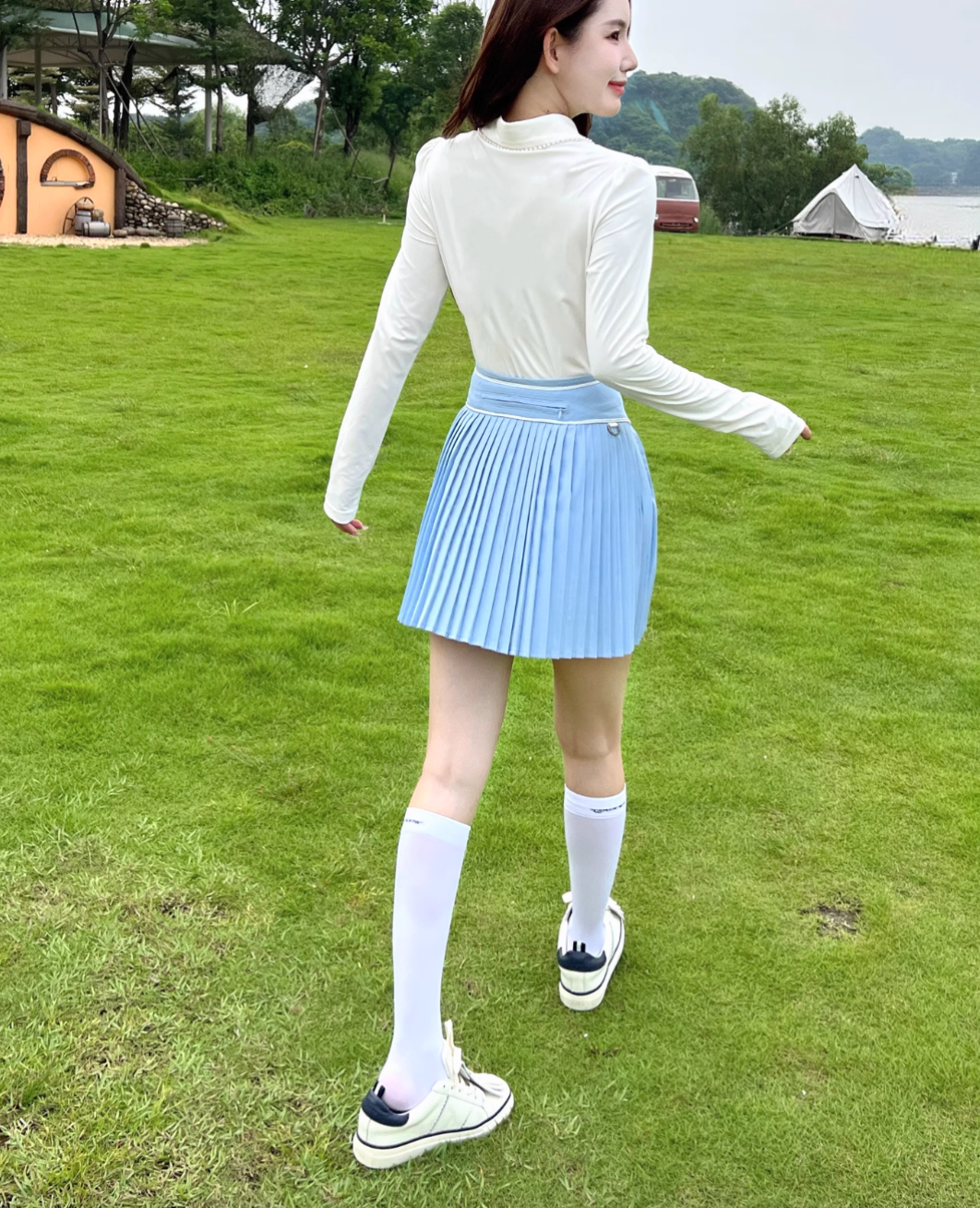 パステルカラープリーツスカート