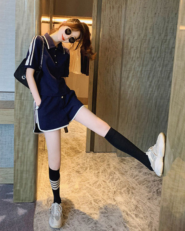 ライン入りポロセットアップ