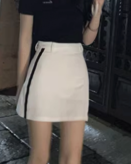 プリーツワンポイントミニスカート