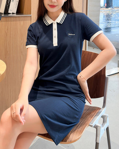 ガーリースポーティーポロワンピース