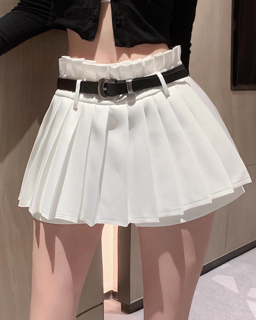 エレガントプリーツベルトスカート