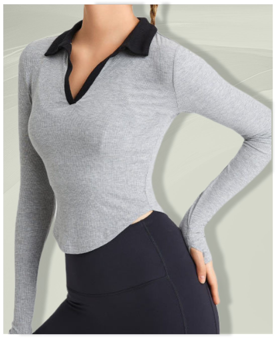 Sleek Gray V-Neck Sweater