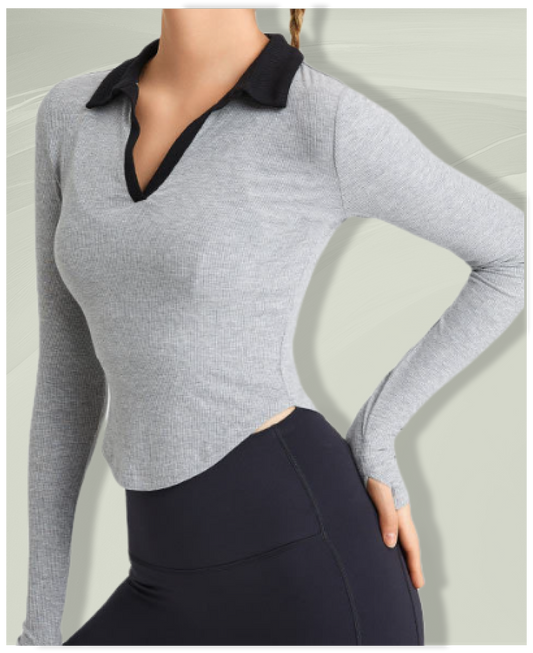 Sleek Gray V-Neck Sweater