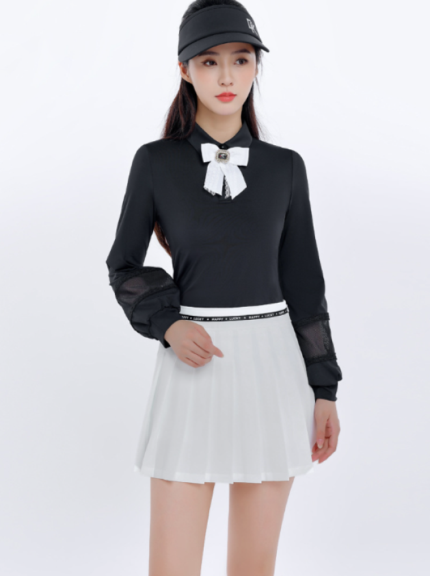 美品】laubeblanc Side Bow-tie Tops white(Sparkling bow tie 美品】laubeblanc Side Bow-tie Tops white(Sparkling bow tie